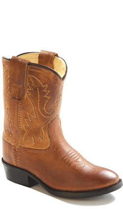 Old West Toddler Brown Round Toe Boots
