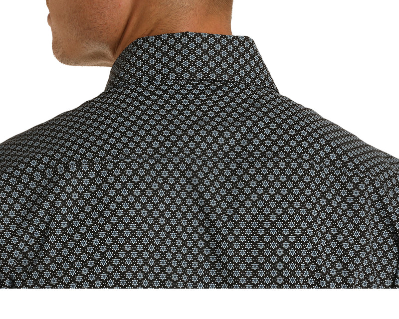 Mens Geometric Print Button Shirt