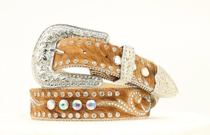 Womans Hair on Hide Bling Western Belt