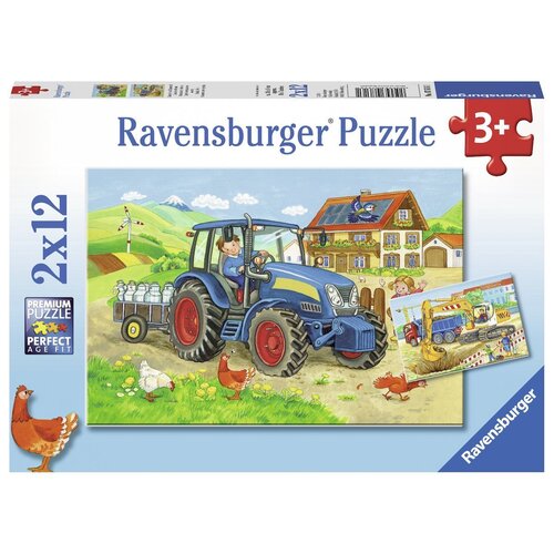 Ravensburger - Hard at Work Farm Puzzle 2x12pc