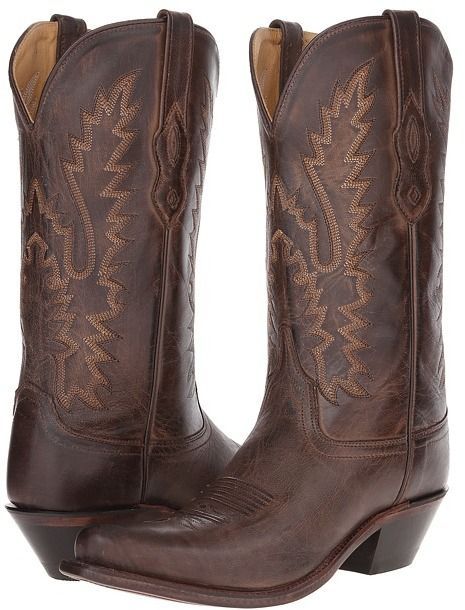 Ladies Old West Chocolate Brown Snip To Western Boots