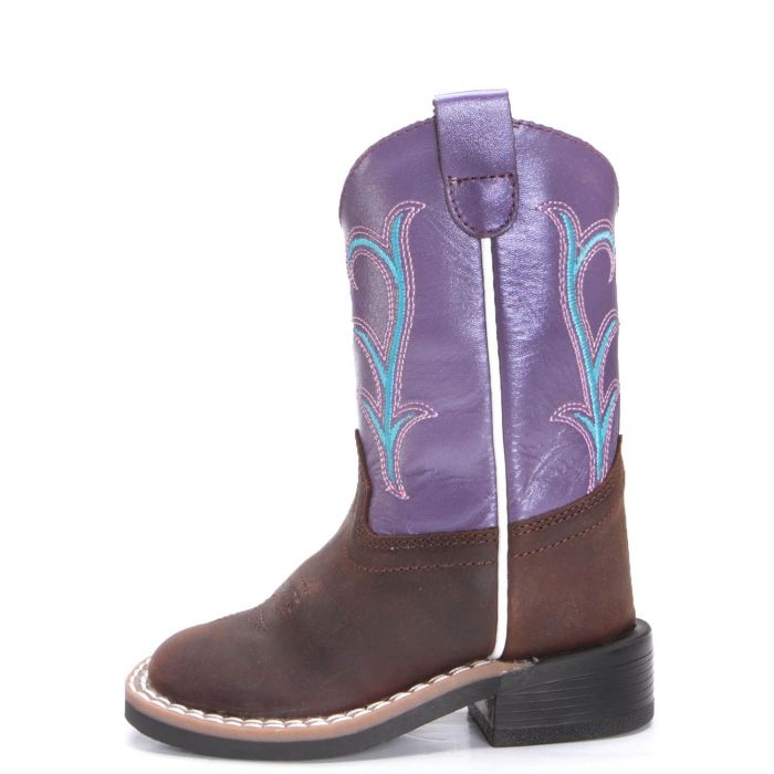 Old West Toddler Purple Square Toe Boots