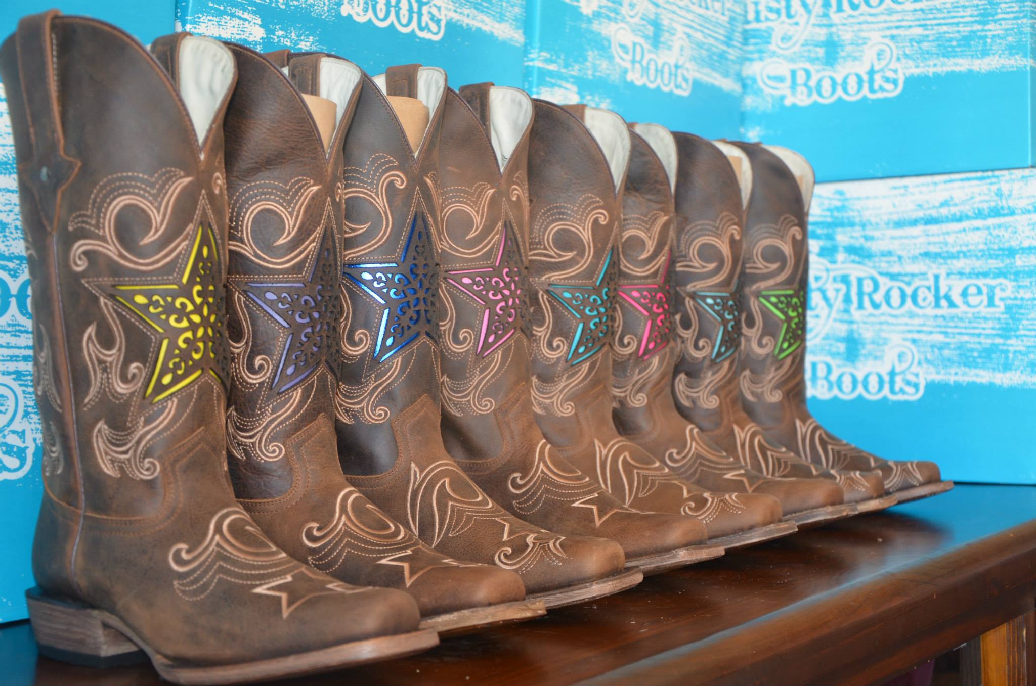 Dusty Blue Rocker Dusty Rocker Diamond Boots – Claytons Western & Outdoors