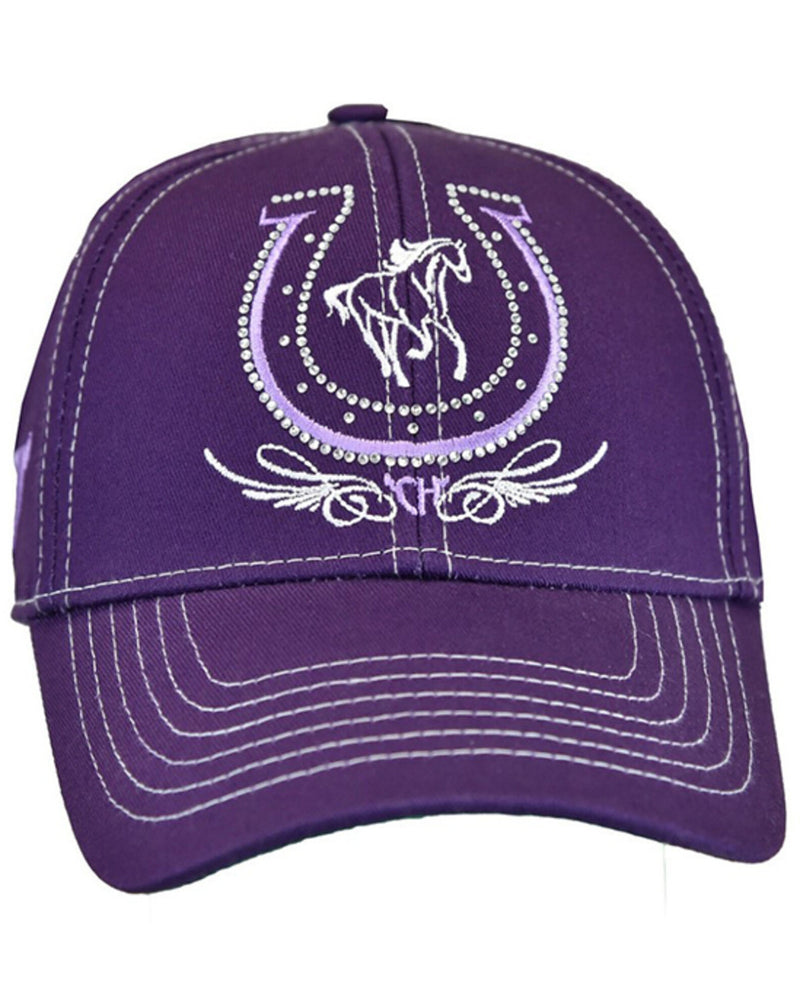 Toddler Girls Purple Horseshoe Cap