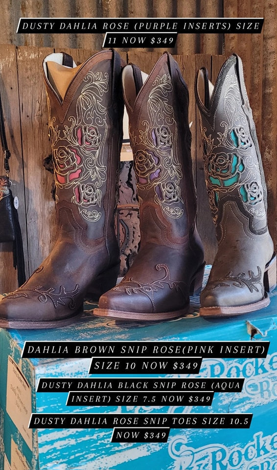 Dusty Blue Rocker Dusty Rocker Dahlia Snip Toe Black Boots - DISCONTINUED size 7.5 ONLY ...