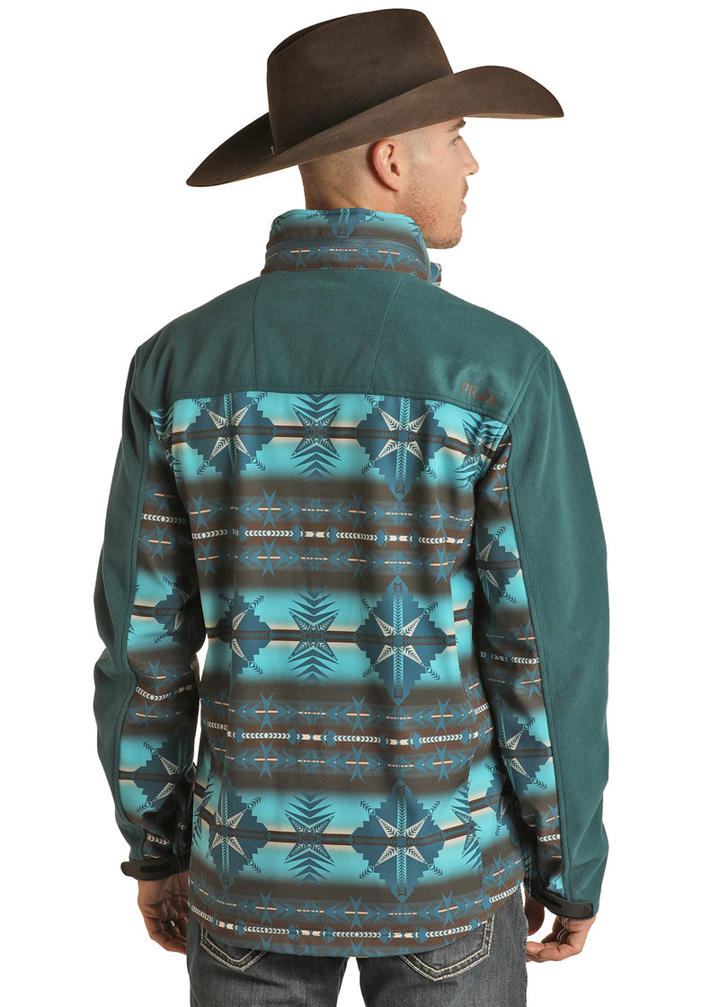 Mens Aqua Softshell Aztec Jacket