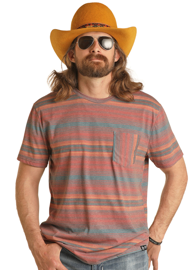 Mens Dale Brisby Striped Pocket Tee