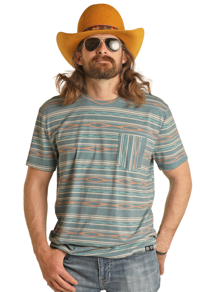 Mens Dale Brisby Caribbean Striped Pocket Tee