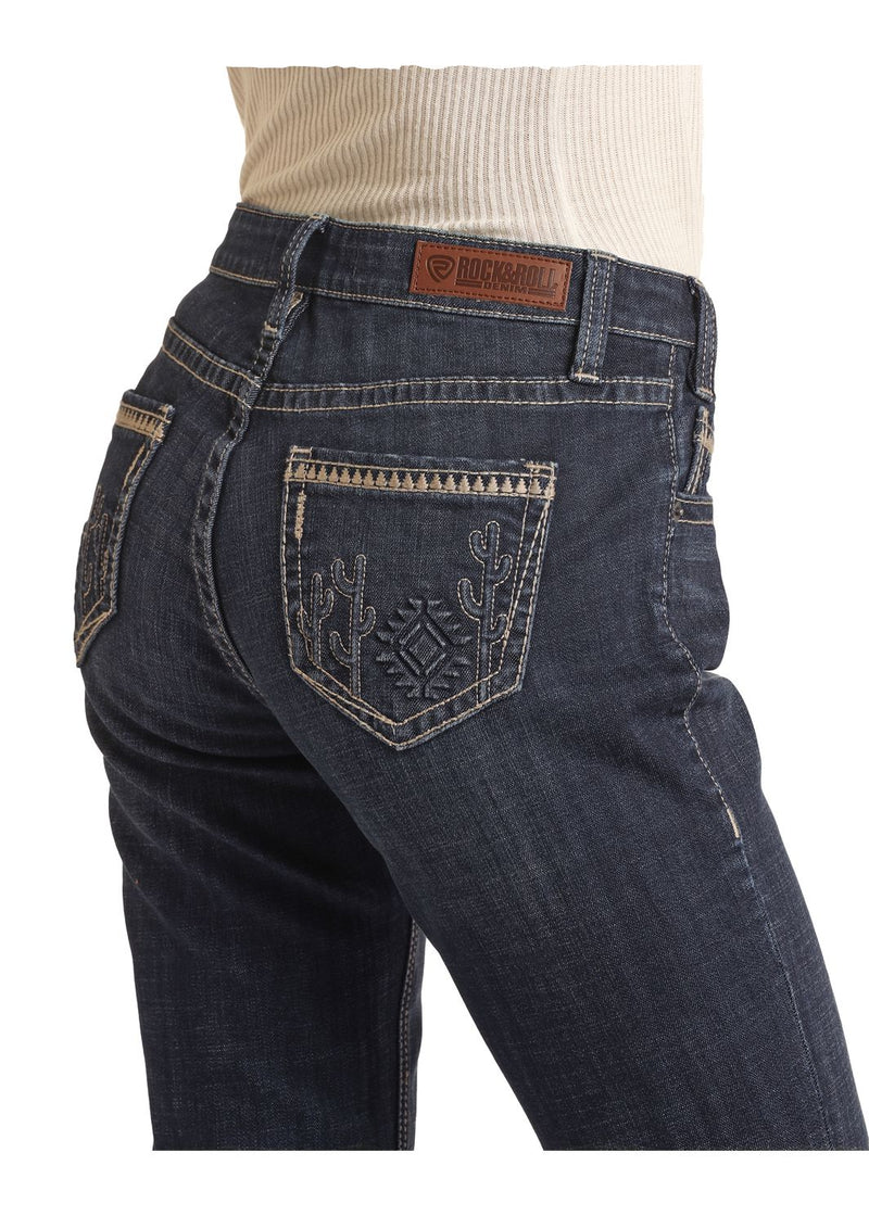 Womans Rock & Roll Cowgirl Midrise Bootcut cactus Jean