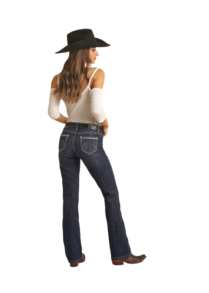 Womans Rock & Roll Cowgirl Midrise Bootcut cactus Jean