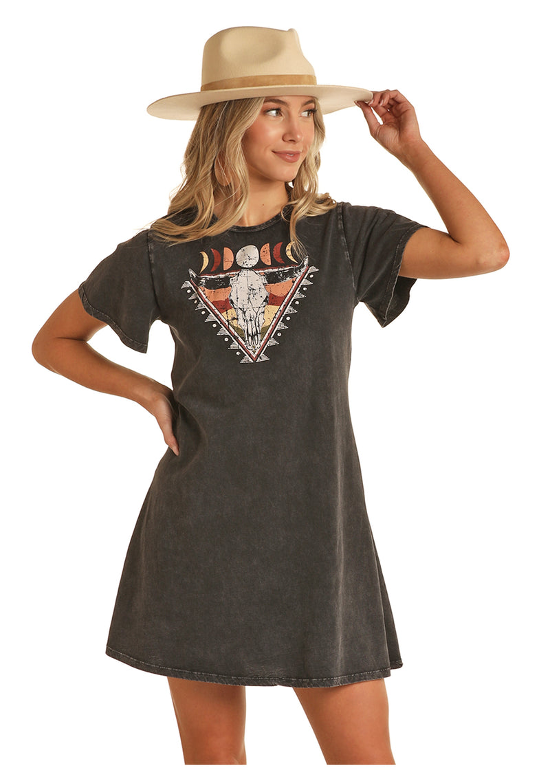 Womens Cowgirl Western Graphic T-Shirt Dress