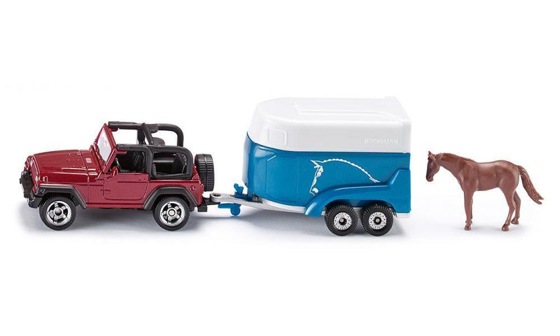 Siku Matchbox Jeep with Horse and trailer