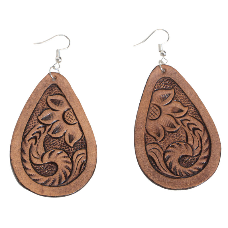 Tooled Pear Drop Earings