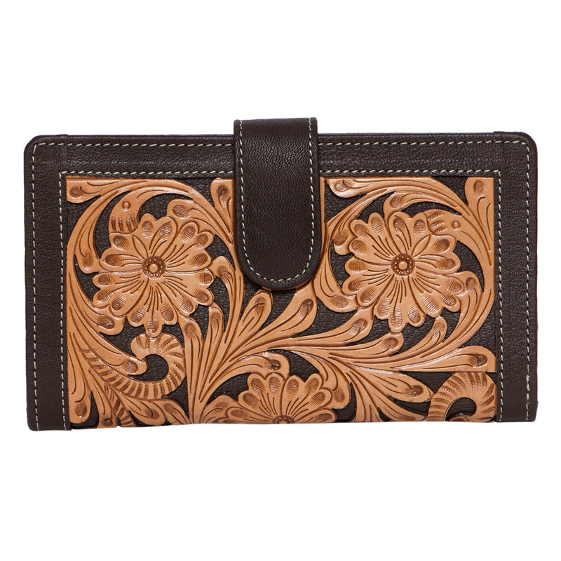 Ladies Tooled Leather Clutchr