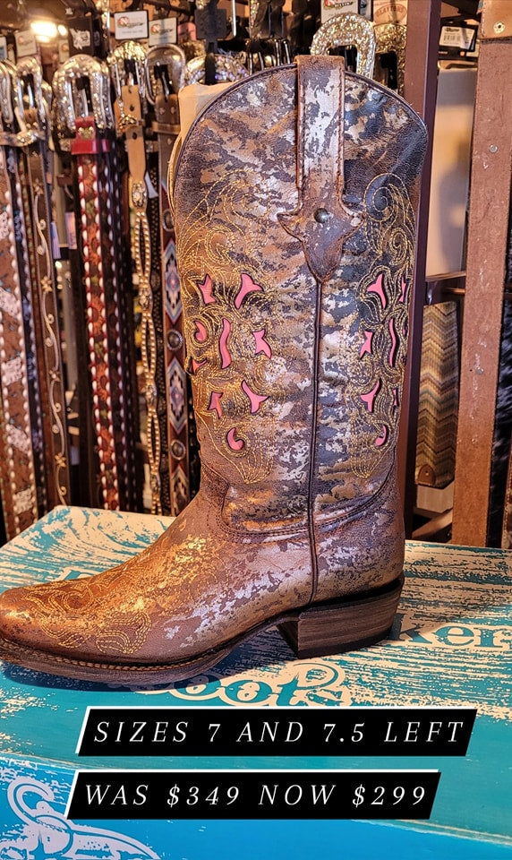 Dusty Blue Rocker Dusty Rocker Damask Boots - DISCONTINUED size 7 & 7.5 ONLY – Claytons ...