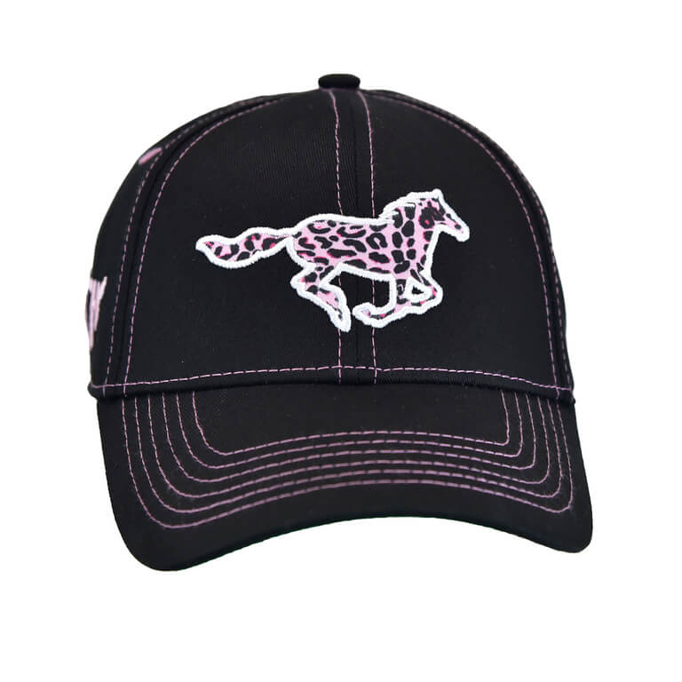 Toddler Black Leopard Horse Cap