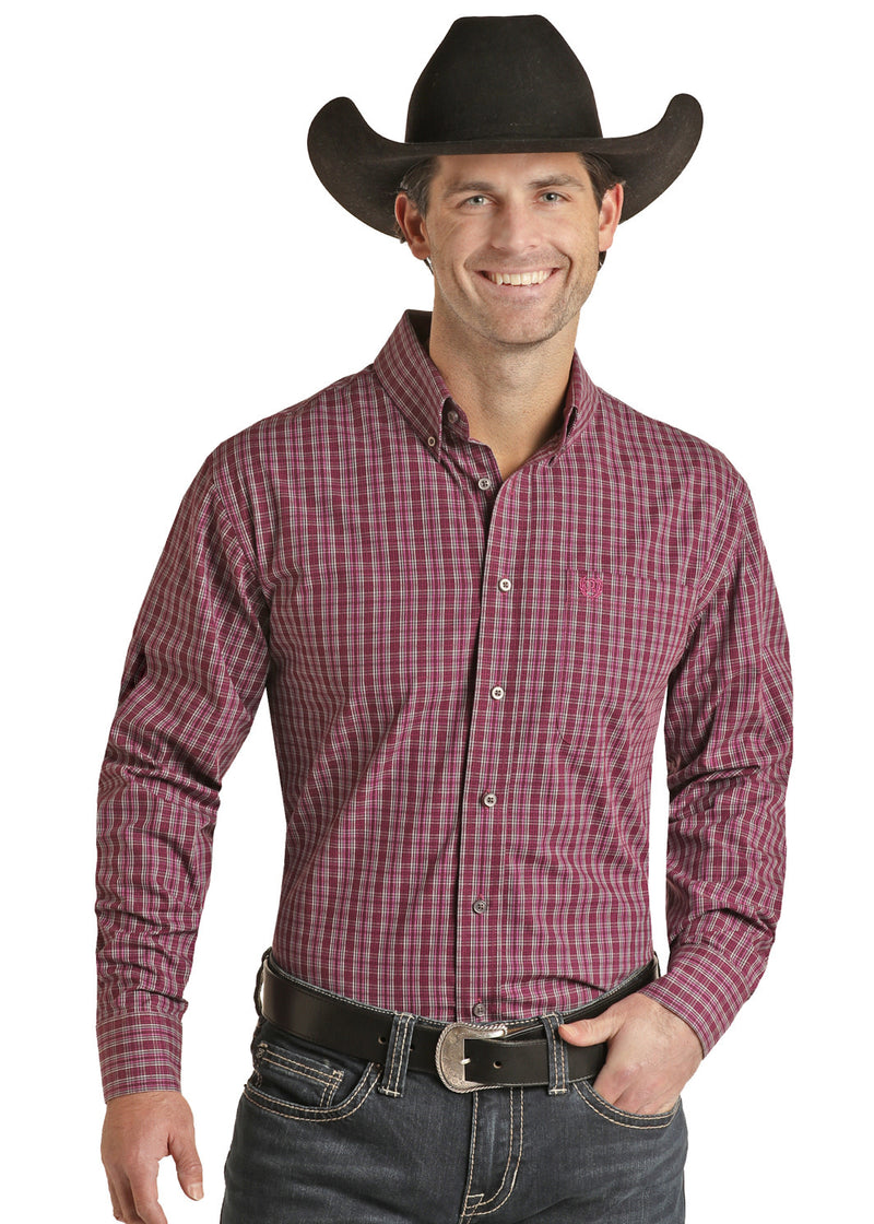 Mens Yarndye Check Slim Fit Western Shirt