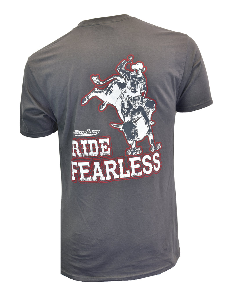 Mens Ride Fearless Charcoal Tee