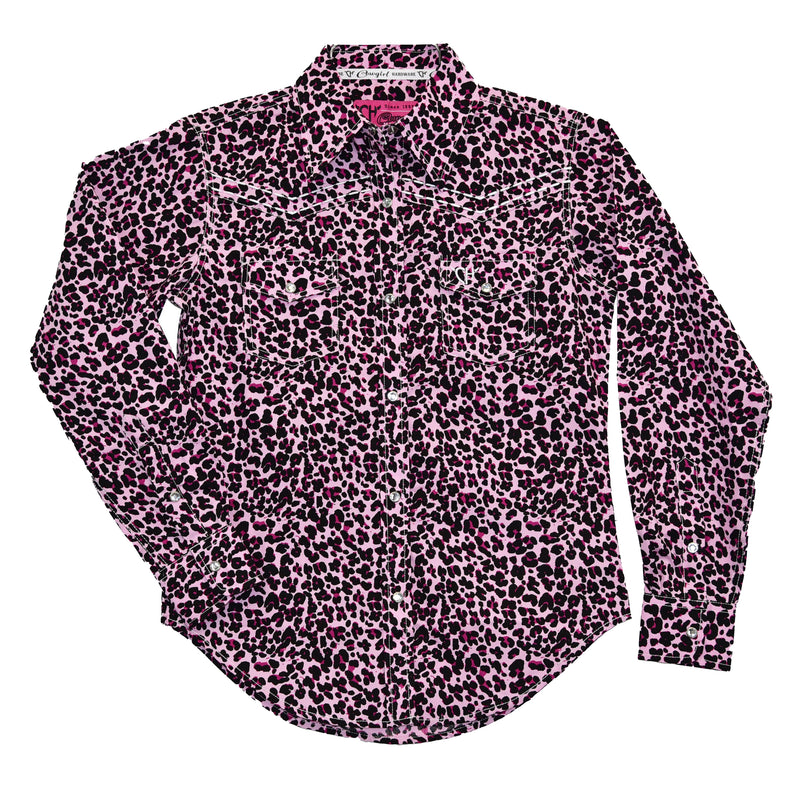 Toddler Girls Pink Leopard Print Shirt