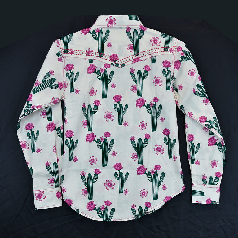 Cowgirl Hardware Toddler Girls Cactus Western Shirt