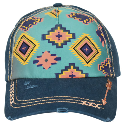 Aztec and Turquoise Cap