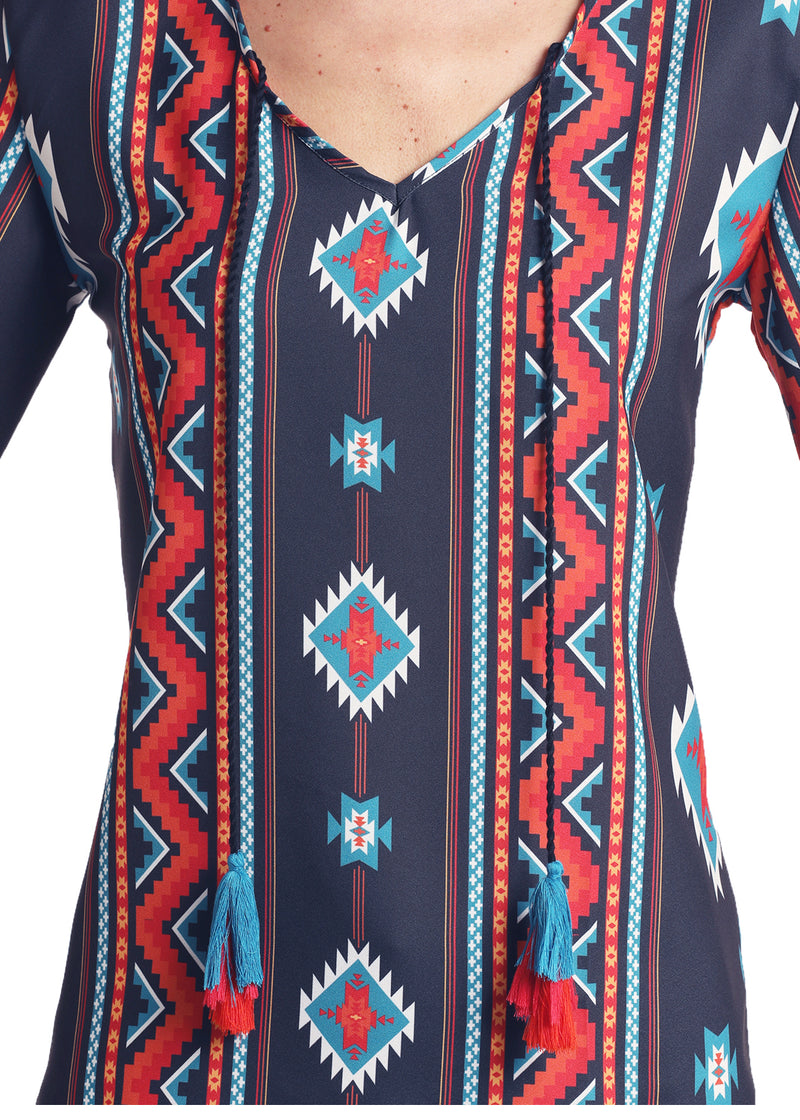 Womans Multi Colour Aztec Blouse