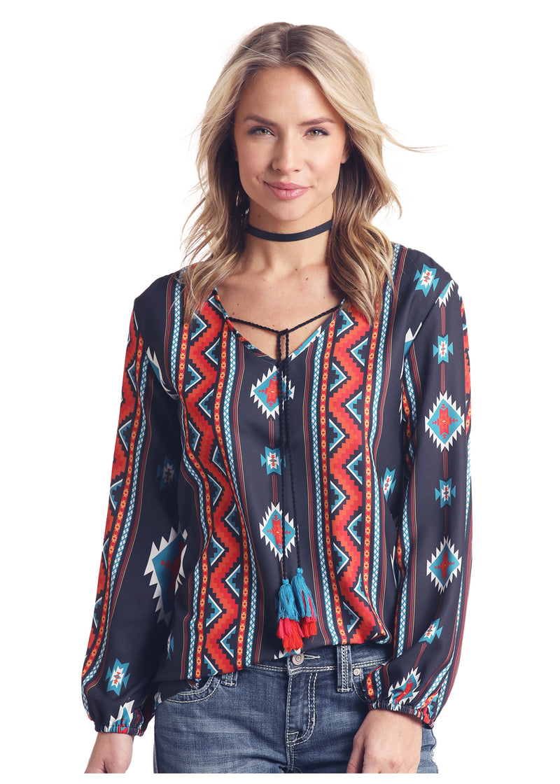 Womans Multi Colour Aztec Blouse