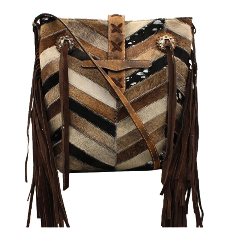 Cowhide Chevron Crossbody Bag