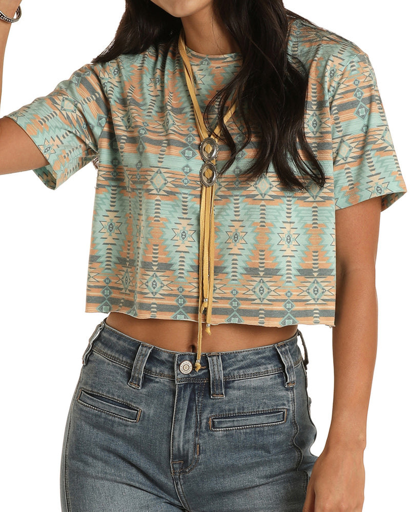 Dale Brisby Womans Aztec Crop Tee