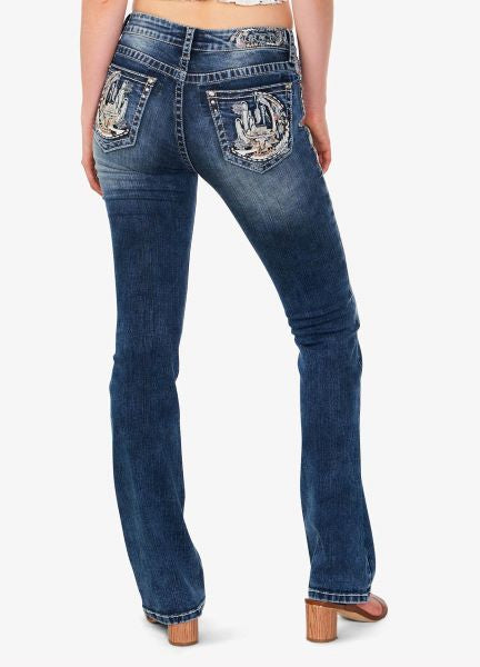 Grace In LA Western Scene Easy Fit Jeans