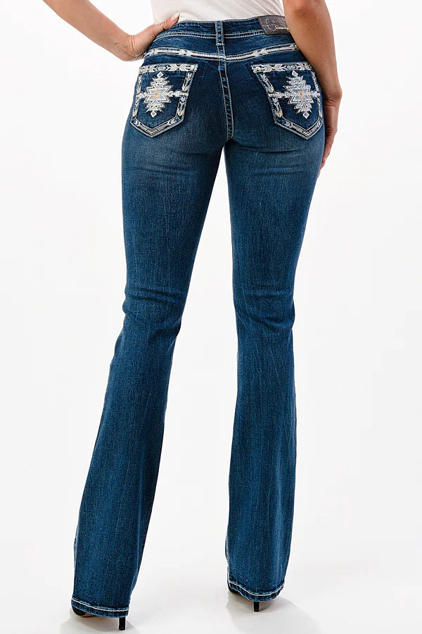 Grace In LA Star Easy Fit Jeans (Short 32”)