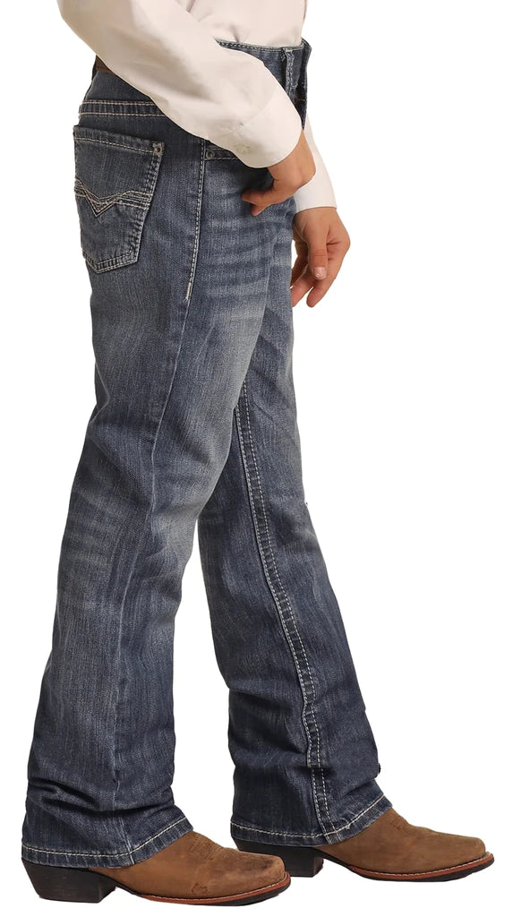 Boys Regular Fit Bootcut Jeans - dark Vintage