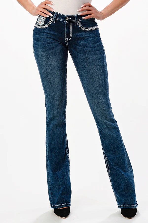 Grace In LA Star Easy Fit Jeans (Short 32”)