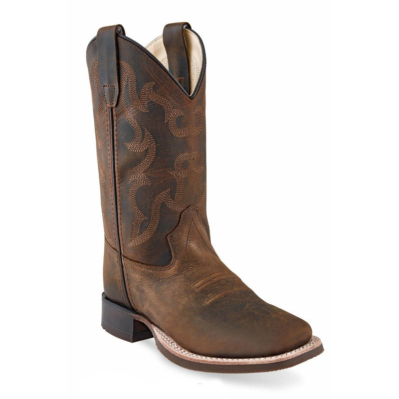 Old West Youth Natural Square Toe Boots