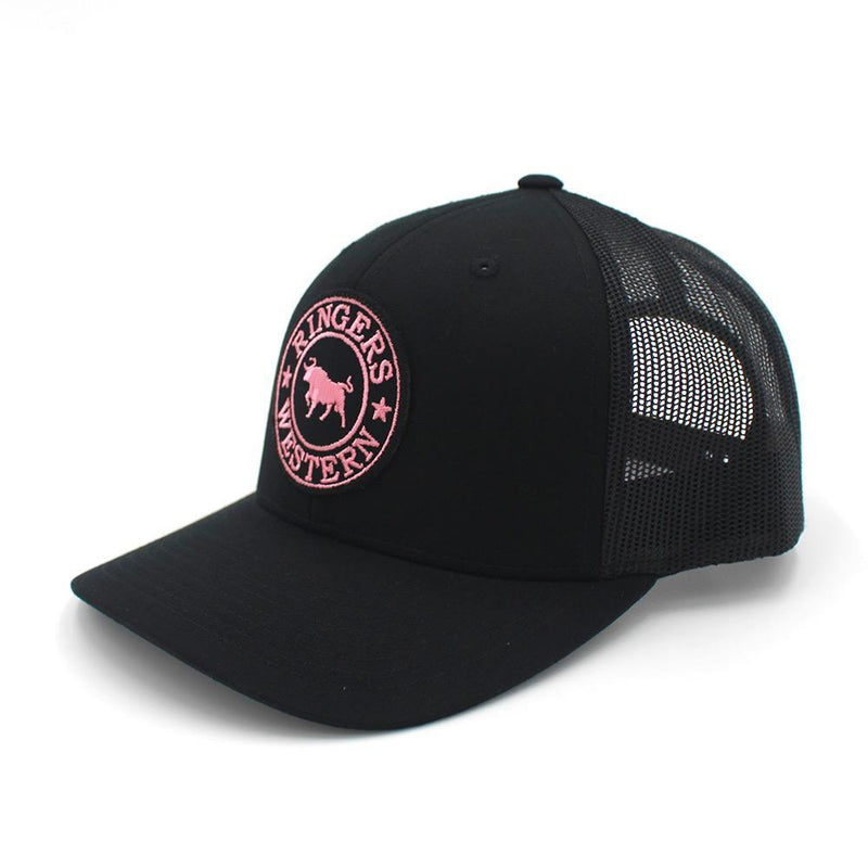 Ringers Western Signature Bull Trucker Black/Pink Patch