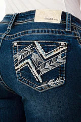 Grace In LA Geometric Pocket Easy Fit Jeans
