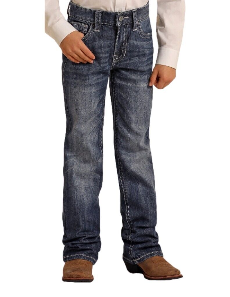 Boys Regular Fit Bootcut Jeans - dark Vintage