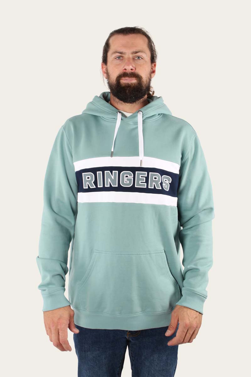 Ringers Western Perth Mens Heavyweight Pullover Hoodie - Sea Green SIZE S