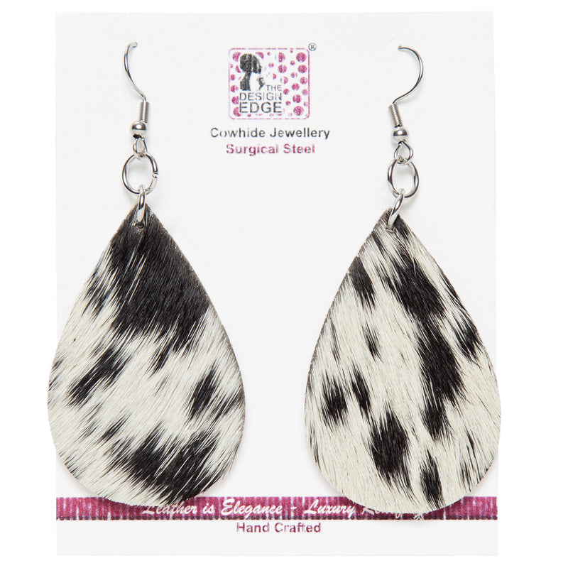 Cowhide Tanzania Tear Earrings