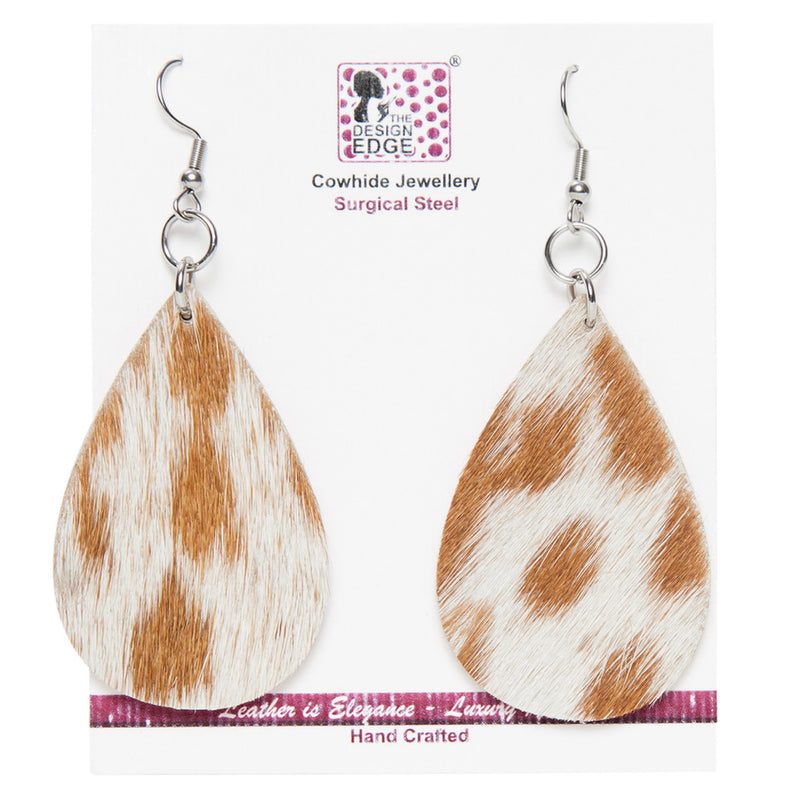 Cowhide Tanzania Tear Earrings