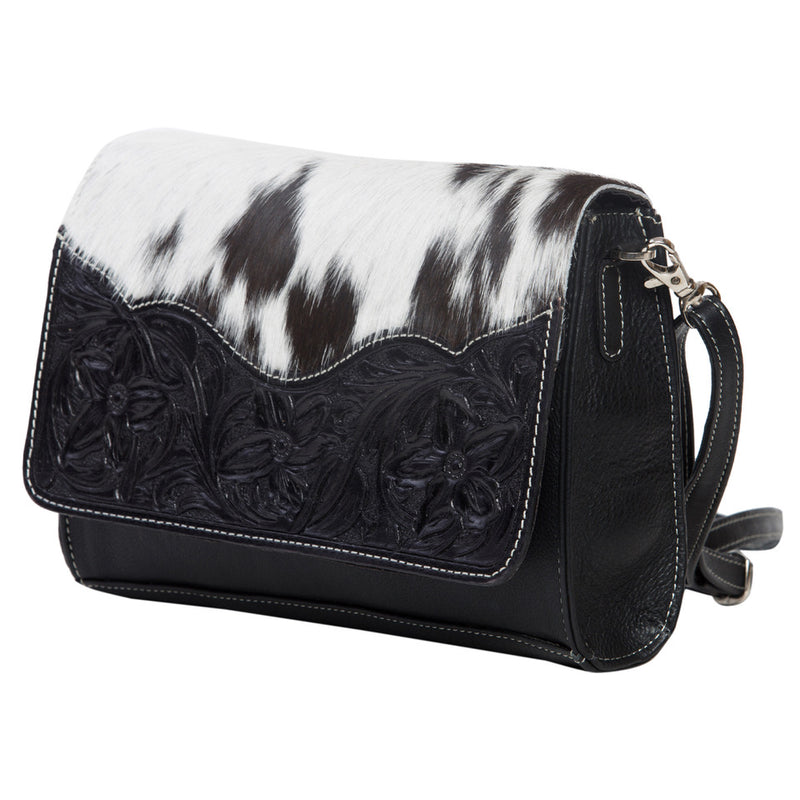 Ladies Tooled Leather Valencia Flap Bag