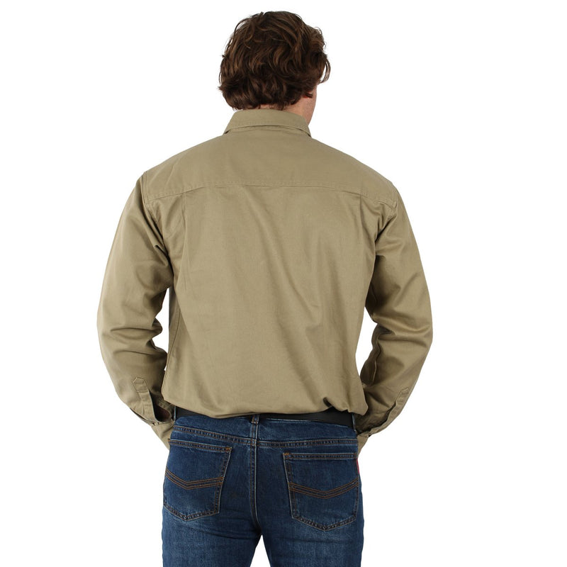 Ringers Western Australian Made Heavy Weight Coburn Mens Work Shirts - Khaki