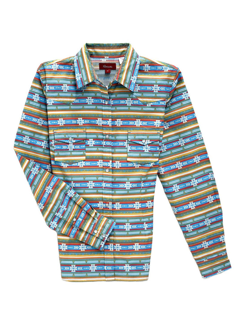 Womens Striped Multiprint Western Arena Shirt