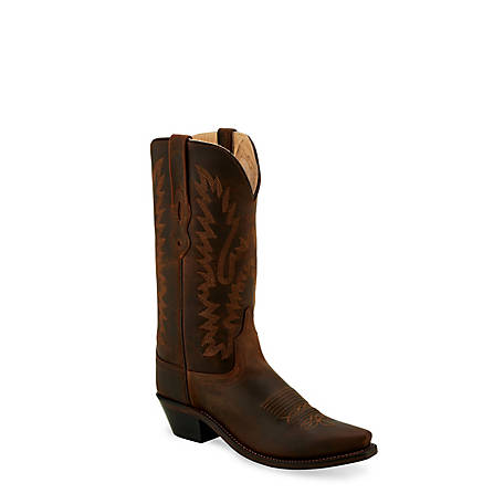 Ladies Old West Brown Snip To Western Boots