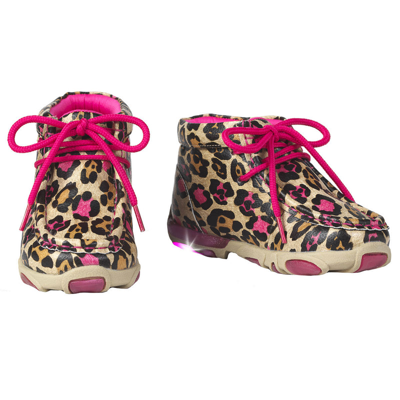Girls Maisie Pink Leopard Print Shoes