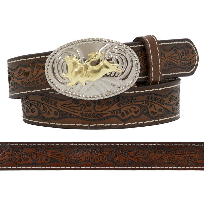 Boys Brown Tooled Belt