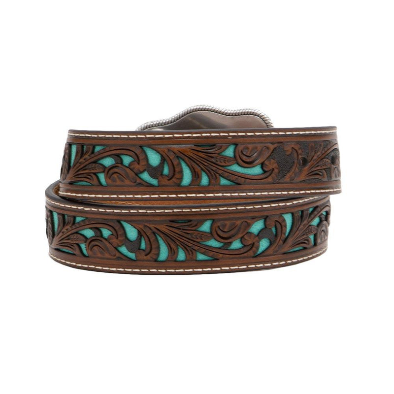 Boys Turquoise Inlay Bull Buckle Belt