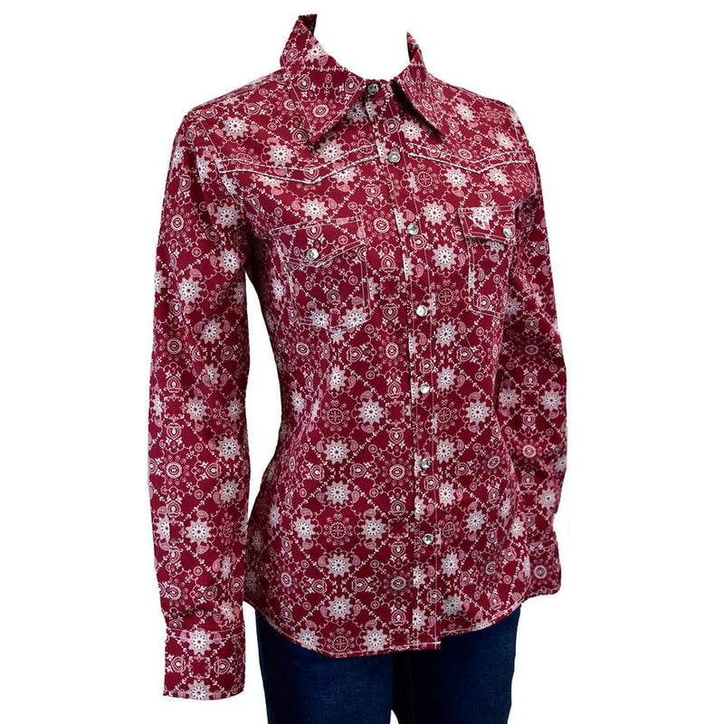 Cowgirl Hardware Girls Burgundy Bandana Shirt