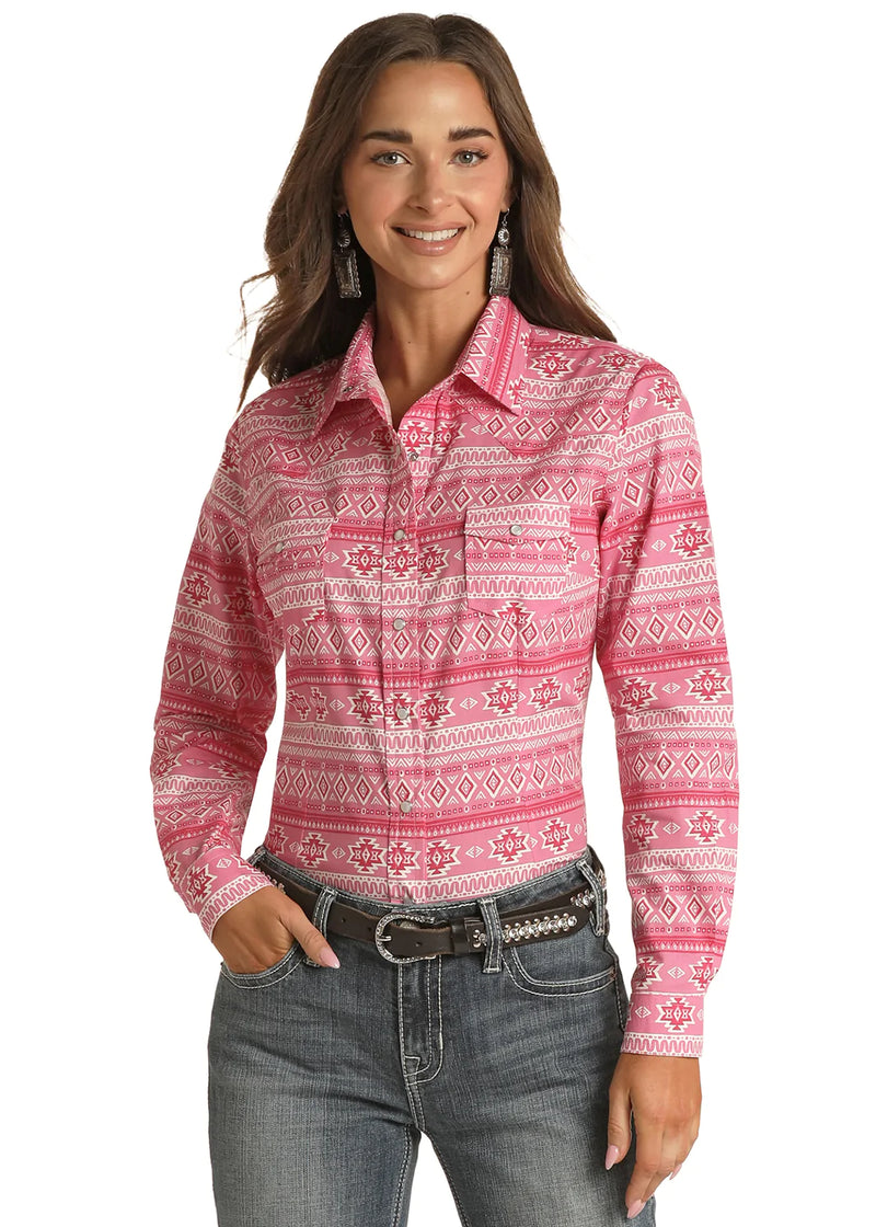 Panhandle Pink Southwest Pattern Womens Shirt
