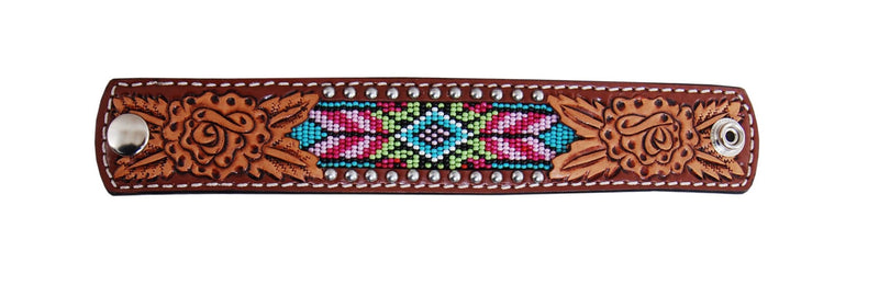 Beaded Leather Cuff Bracelet